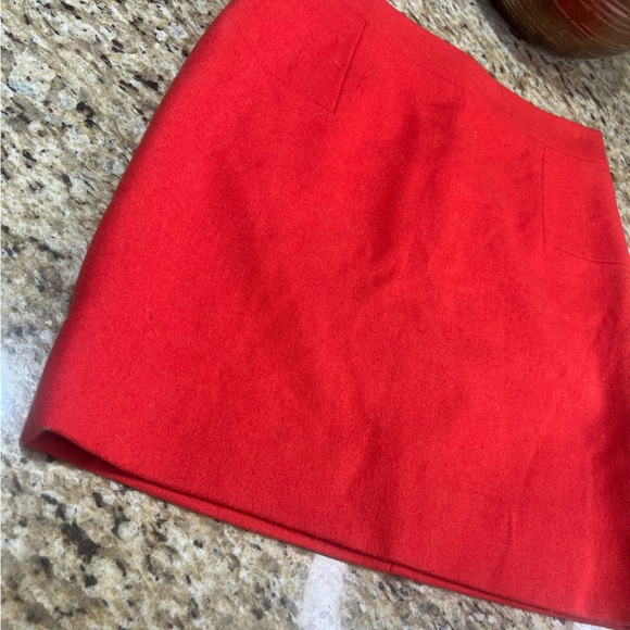 J Crew Coral Orange Wool Blend Mini Skirt 0 - Picture 4 of 10